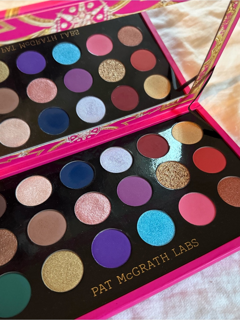 Pat McGrath Vibrant Pink Palette with Blue, Purple, Gold & Coral Shades